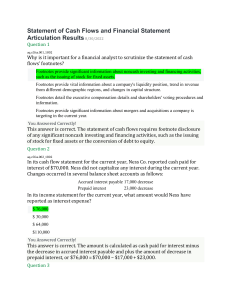 Cash Flow Statement Analysis & Articulation Results