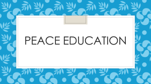 Peace Education: Concepts, Goals, and Teaching Approaches