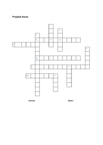 Prophet Amos Crossword Puzzle: Learn About the Prophet