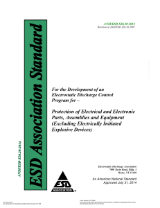 ANSI/ESD S20.20 ESD Control Program Standard