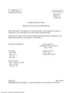 QQ-N-290A Nickel Plating Specification Cancellation Notice