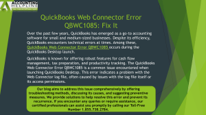 QuickBooks Web Connector Error QBWC1085: Fix It