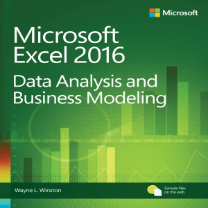 MICROSOFT EXCEL 2016 DATA ANALYSIS AND B