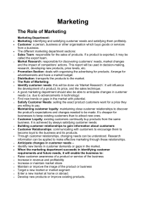 Marketing: Role, Departments, Customer Needs & Loyalty