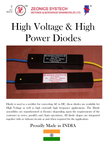 High Voltage & High Power Diodes - Zeonics Systech