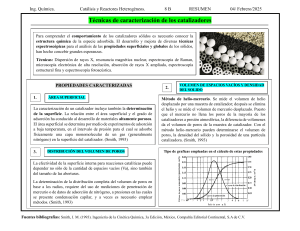 Técnicas de Caracterización de Catalizadores Heterogéneos