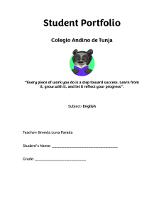 English Student Portfolio Cover Page - Colegio Andino