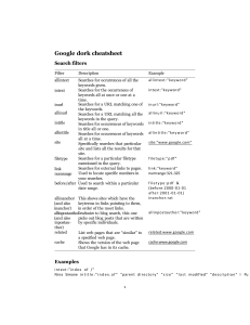 Google Dorking Cheatsheet: Search Filters & Operators