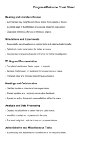 Research Progress Cheat Sheet: Track Your Outcomes