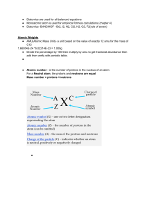 Chemistry Basics: Diatomics, Atomic Weights, and Numbers