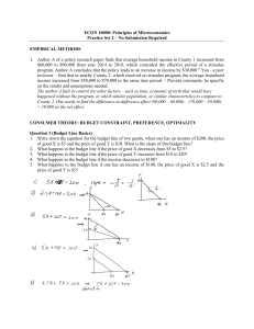 Microeconomics Practice Set: Consumer Theory & Empirical Methods