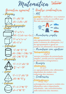 Matemática: Geometria, Análise Combinatória e PG