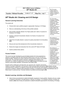 AP Studio Art Syllabus: Drawing & 2-D Design