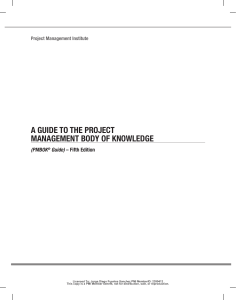 PMBOK Guide - Project Management Body of Knowledge