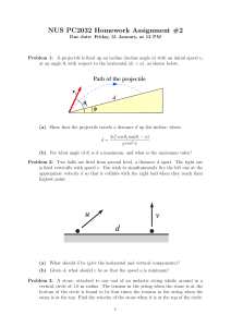 Physics Homework: Projectile Motion, Collisions, Circular Motion