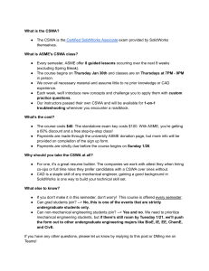 CSWA Exam Prep Course: ASME Information Sheet