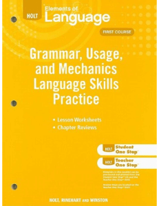 Grammar, Usage, Mechanics Language Skills Practice