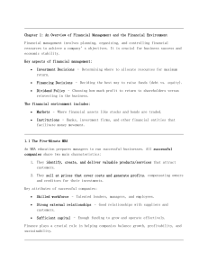 Financial Management Overview: Key Concepts & Environment