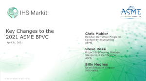 2021 ASME BPVC Key Changes: Presentation Overview