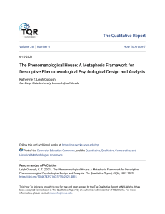 Phenomenological House: Descriptive Phenomenology Analysis