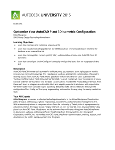 AutoCAD Plant 3D Isometric Configuration Customization