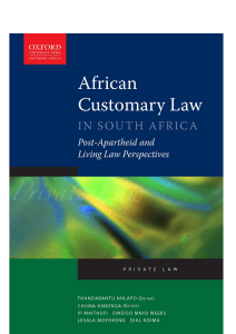 African Customary Law in South Africa