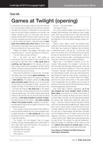 IGCSE English: Games at Twilight Analysis