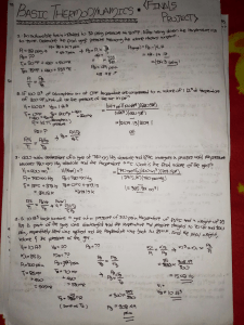 Thermodynamics Final Project: Gas Laws & Calculations