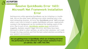 QuickBooks Error 1603: Fix Microsoft Net Framework Error