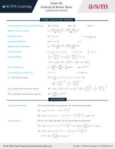 Exam FM Formula Sheet: Time Value of Money & More