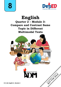 English 8 Module: Compare & Contrast Multimodal Texts