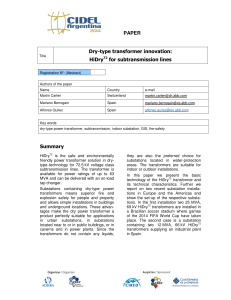 HiDry72 Dry-Type Transformer Innovation for Subtransmission