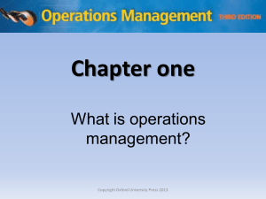 Operations Management: Chapter 1 Overview