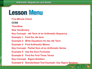 Arithmetic Sequences and Series Presentation