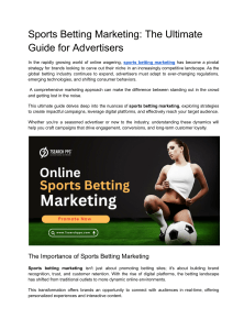 Sports Betting Marketing: The Ultimate Guide for Advertisers