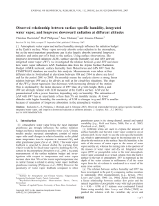 Humidity, Water Vapor, and Radiation: Altitude Study