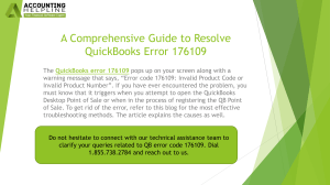 QuickBooks Error 176109: Fix Invalid Product Code