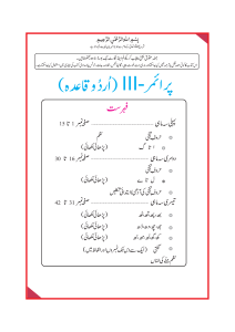 Urdu Primer III: Elementary Language Course