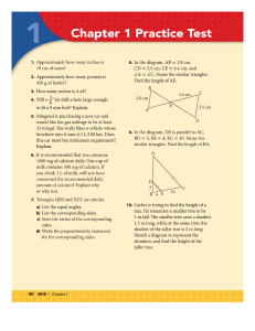 Chapter 1 Math Practice Test - High School Geometry