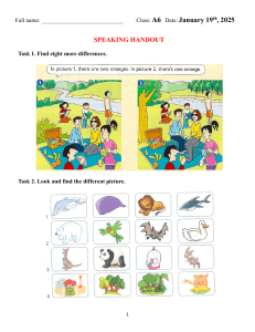 Speaking Handout: Elementary Language Learning