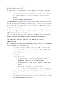 B*-Tree Implementation in C++: Insertion Algorithm