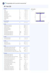 Propiedades de la sección transversal W 14x120