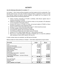 Partnership Accounting Activity: Formation & Profit Allocation