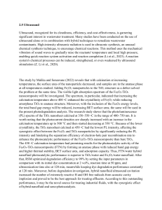 Ultrasound Wastewater Treatment: Fe2O3-TiO2 Nanocomposites