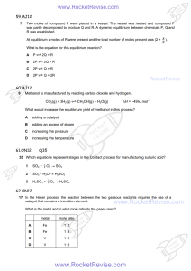 Chemistry Exam Questions: Equilibrium & Industrial Processes