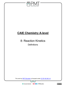 Reaction Kinetics Definitions: CAIE A-Level Chemistry