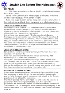 Jewish Life Before the Holocaust: Europe & Germany in 1933