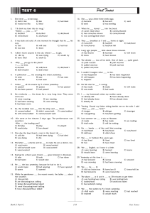 Past Tenses English Grammar Test