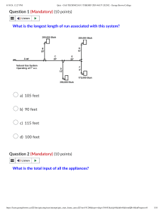 Gas Technician 3 Theory Quiz - Pipe Sizing & Input