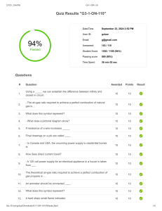 G3-1-ON-110 Quiz Results: 94% Passed